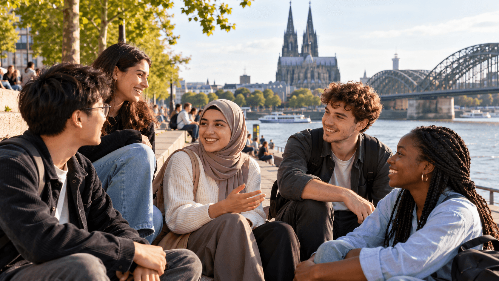 Diverse group of friends in Germany